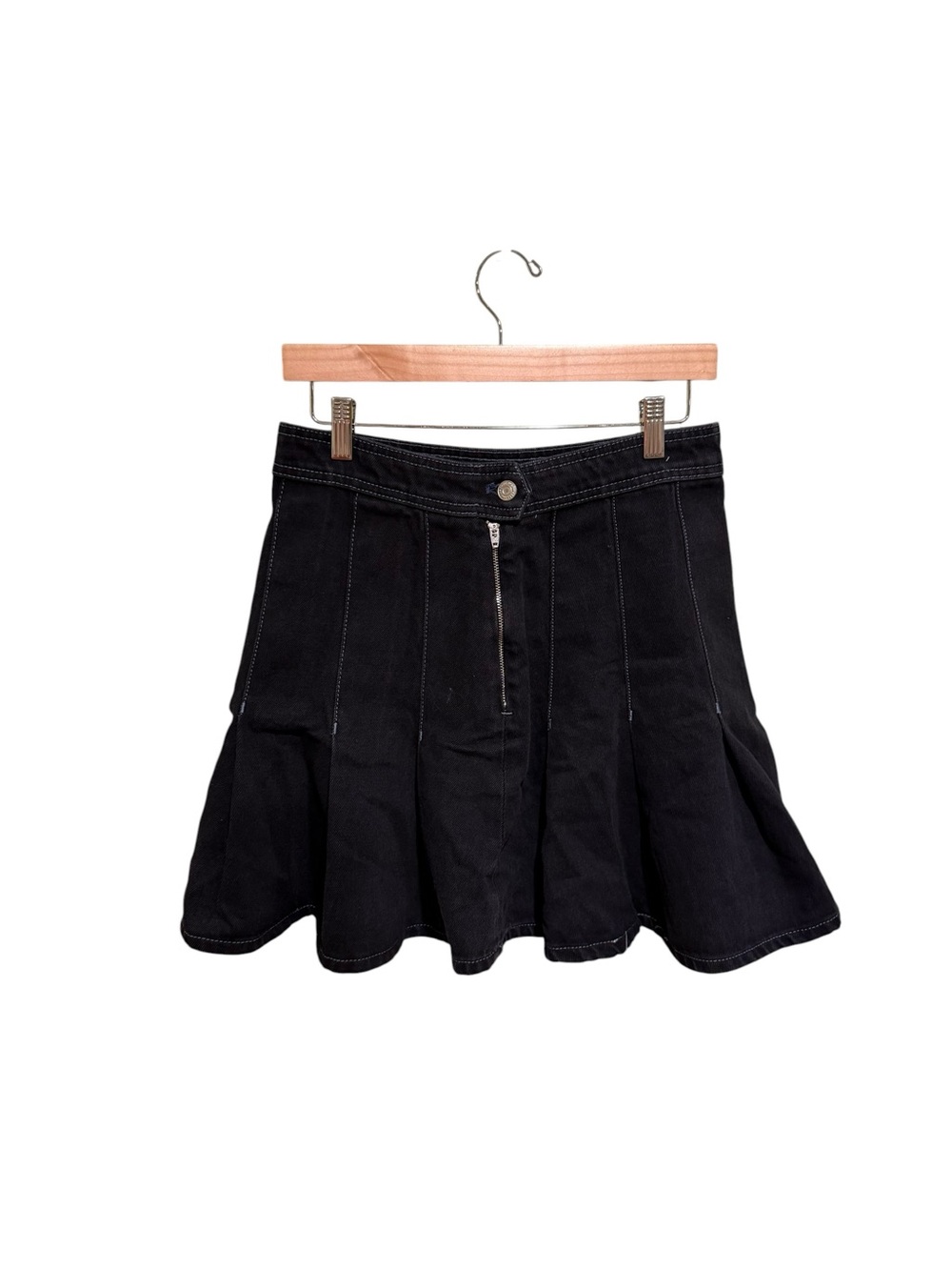 NWOT Free People - We The Free Black Denim Circle Skater Skirt - Size 27